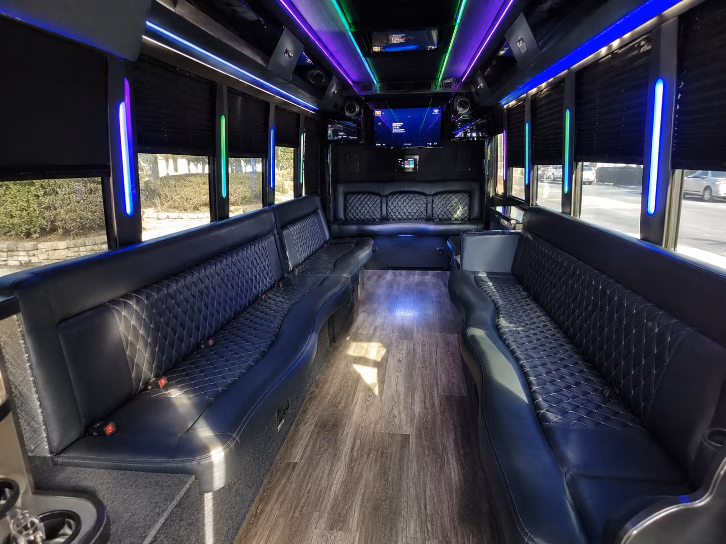 mission viejo 15 passenger party bus interior