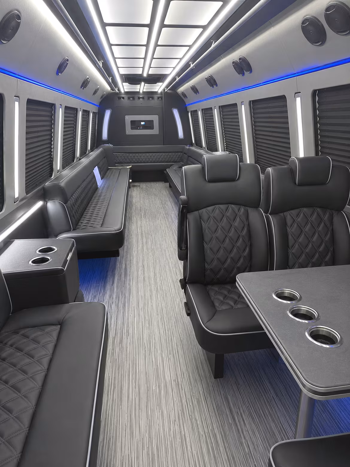 mission viejo 25 passenger party bus inside