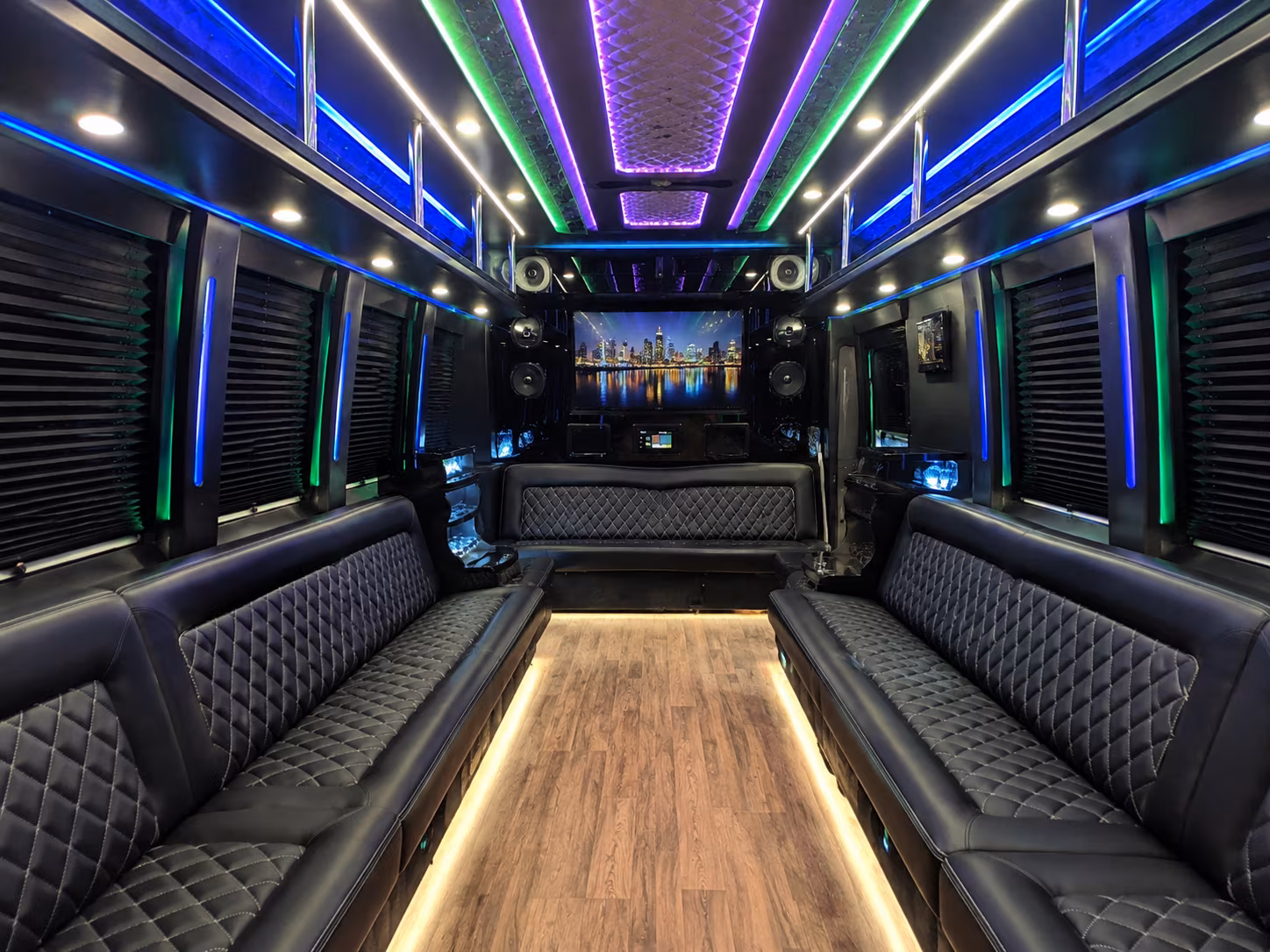mission viejo 25 passenger party bus interior