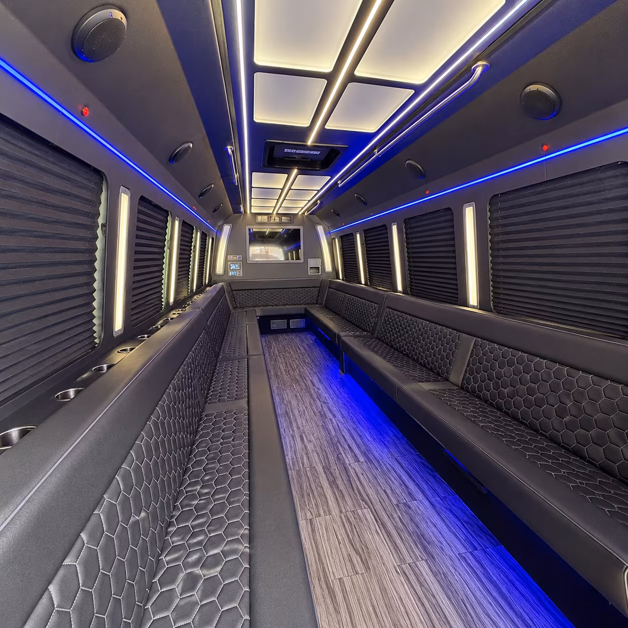 mission viejo 30 passenger party bus interior