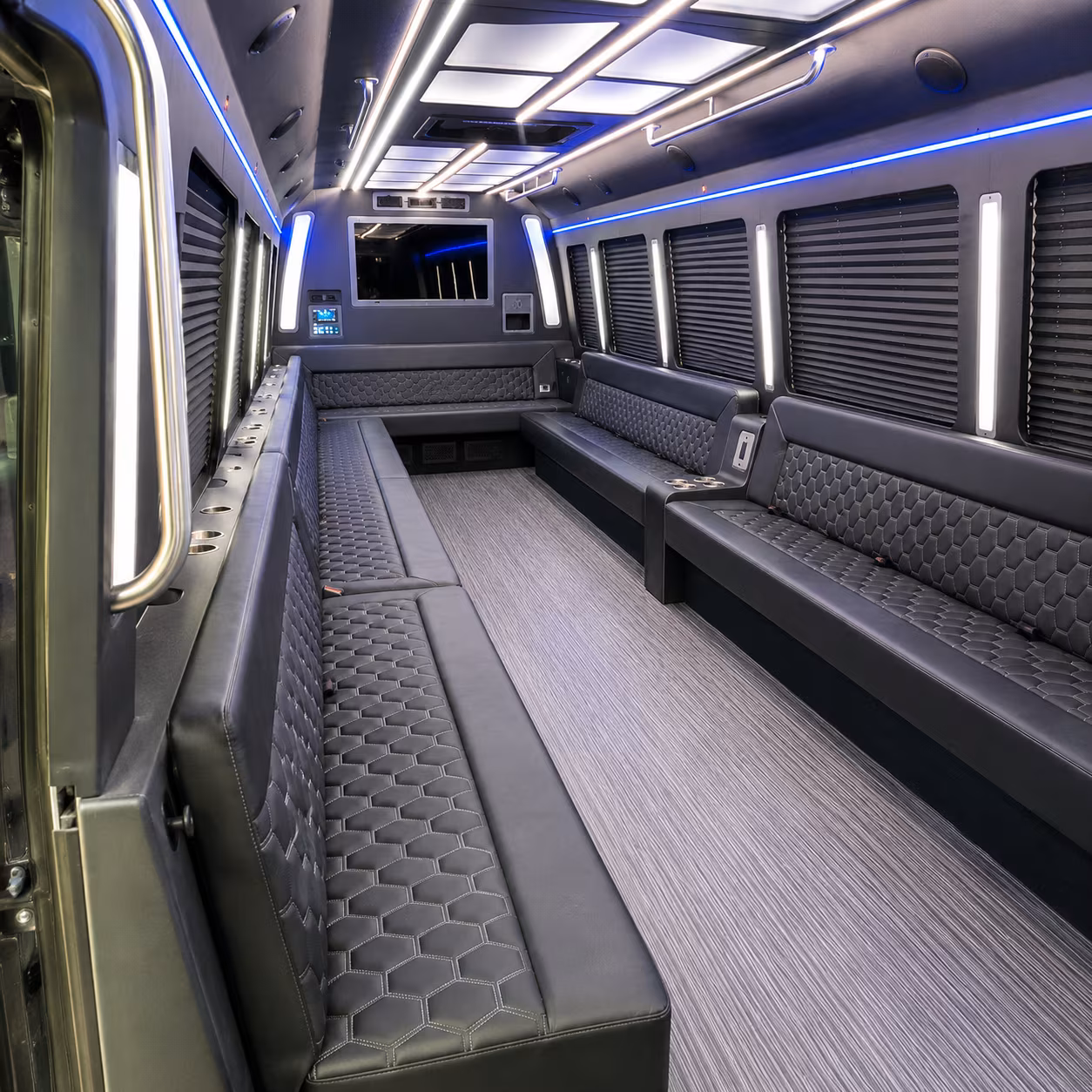mission viejo 40 passenger party bus interior